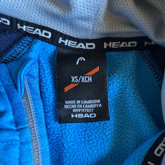 HEAD Kids Zip Up Hoodie Blue Size XS 4/5 Athletic Fleece Jacket - Picture 4 of 4